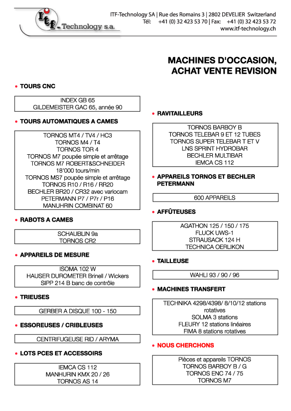 Liste de stock en franais